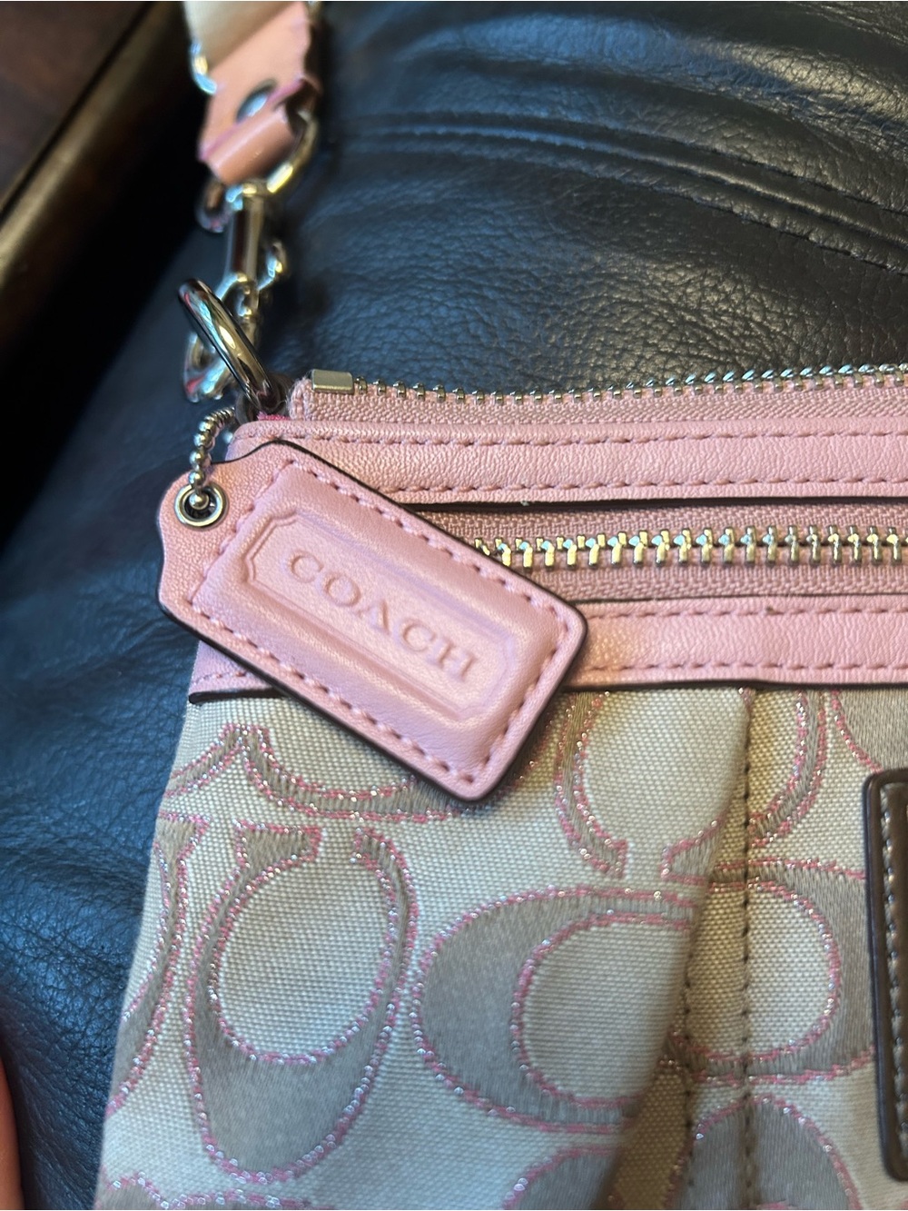 Coach Poppy Pink Signature Crossbody Bag - Picture 3 of 11